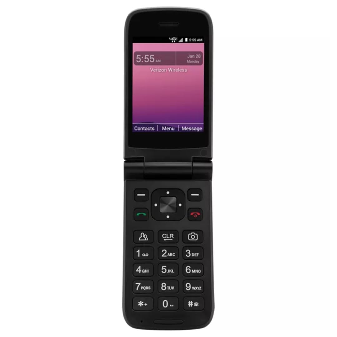4G LTE Flip Phone with 2.8" Screen, Camera, Wi-Fi, Bluetooth, Unlocked - Black Z991