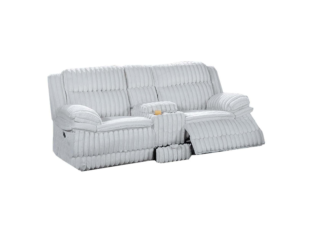 Light Gray Corduroy Manual Motion Loveseat C27854