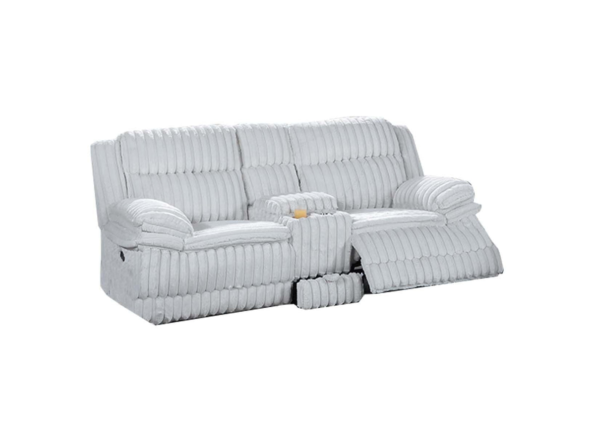 Light Gray Corduroy Manual Motion Loveseat C27854