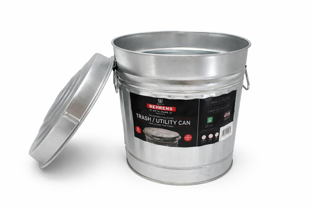 6 Gallon Galvanized Trash Can T2786