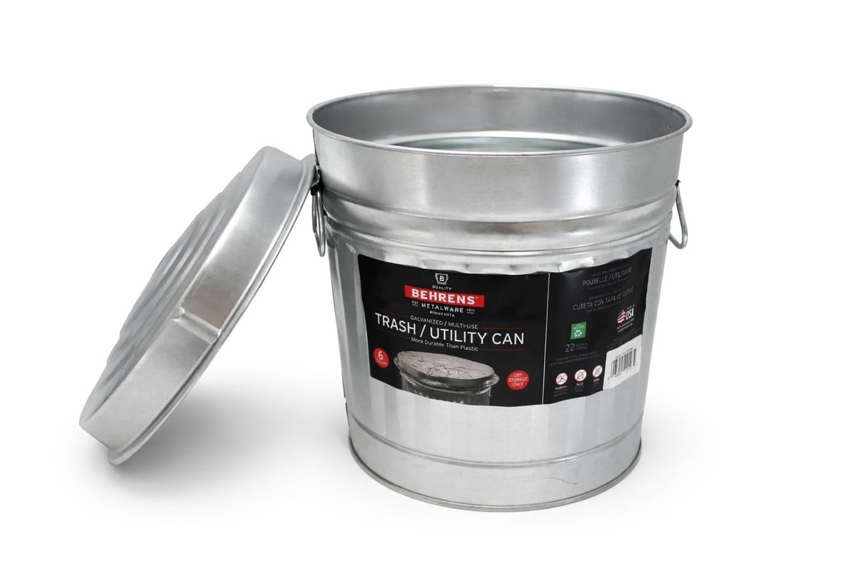 6 Gallon Galvanized Trash Can T2786