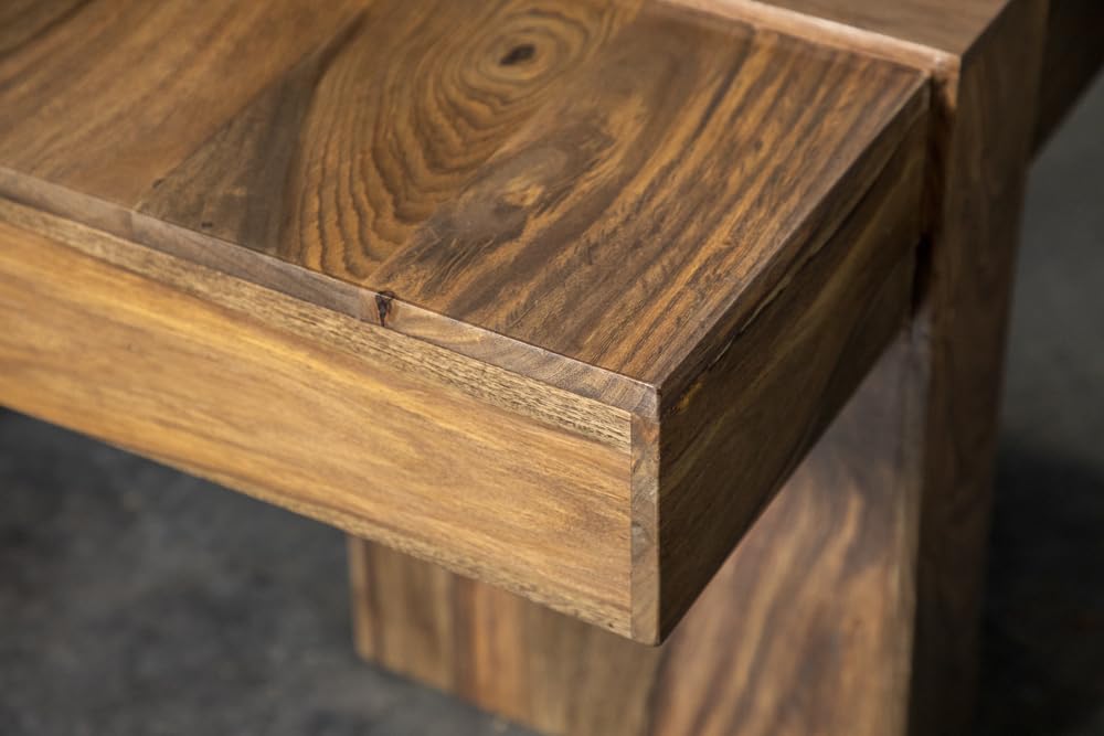 Sheesham Wood Square Coffee Table with Wooden Legs H909