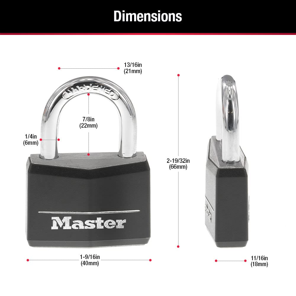 Black 4 Pack Covered Aluminum Keyed Padlock D762104