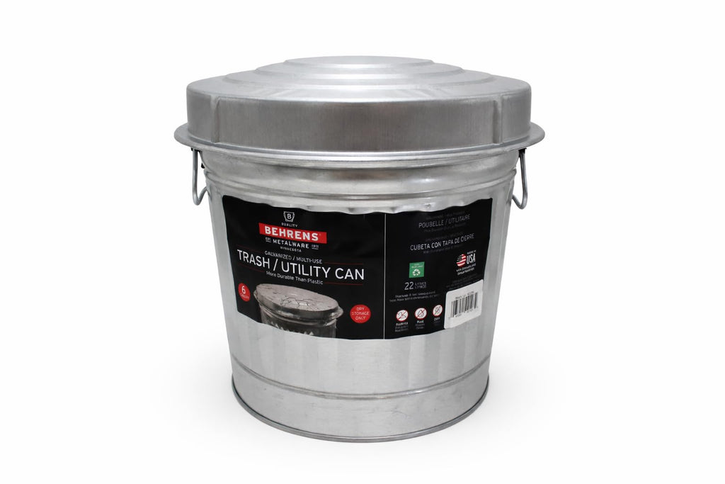 6 Gallon Galvanized Trash Can T2786