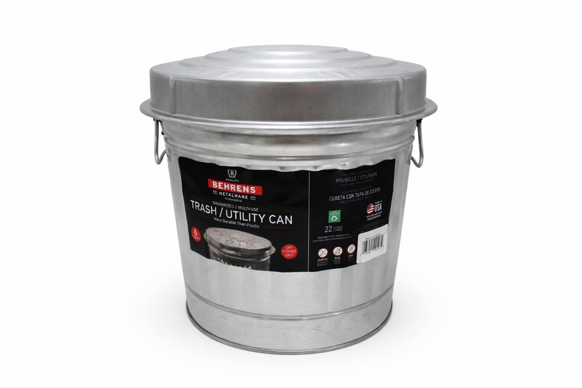 6 Gallon Galvanized Trash Can T2786