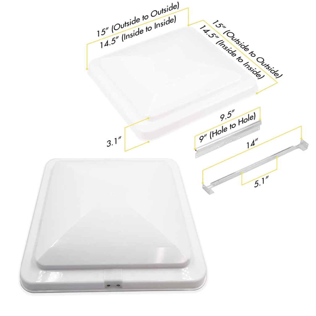 White 14" x 14" Replacement RV Roof Vent Lid Cover V764179