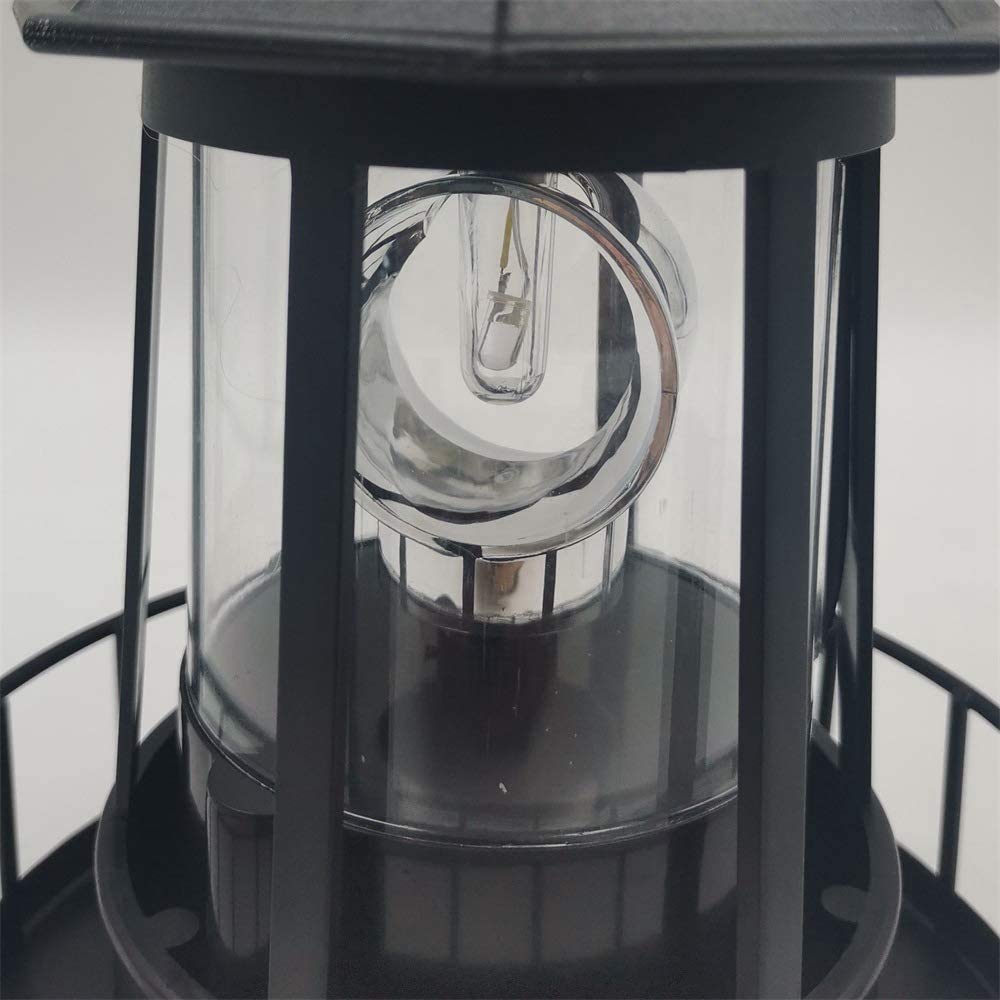 Black Waterproof Solar Outdoor Hanging Lighthouse Lamp X84522