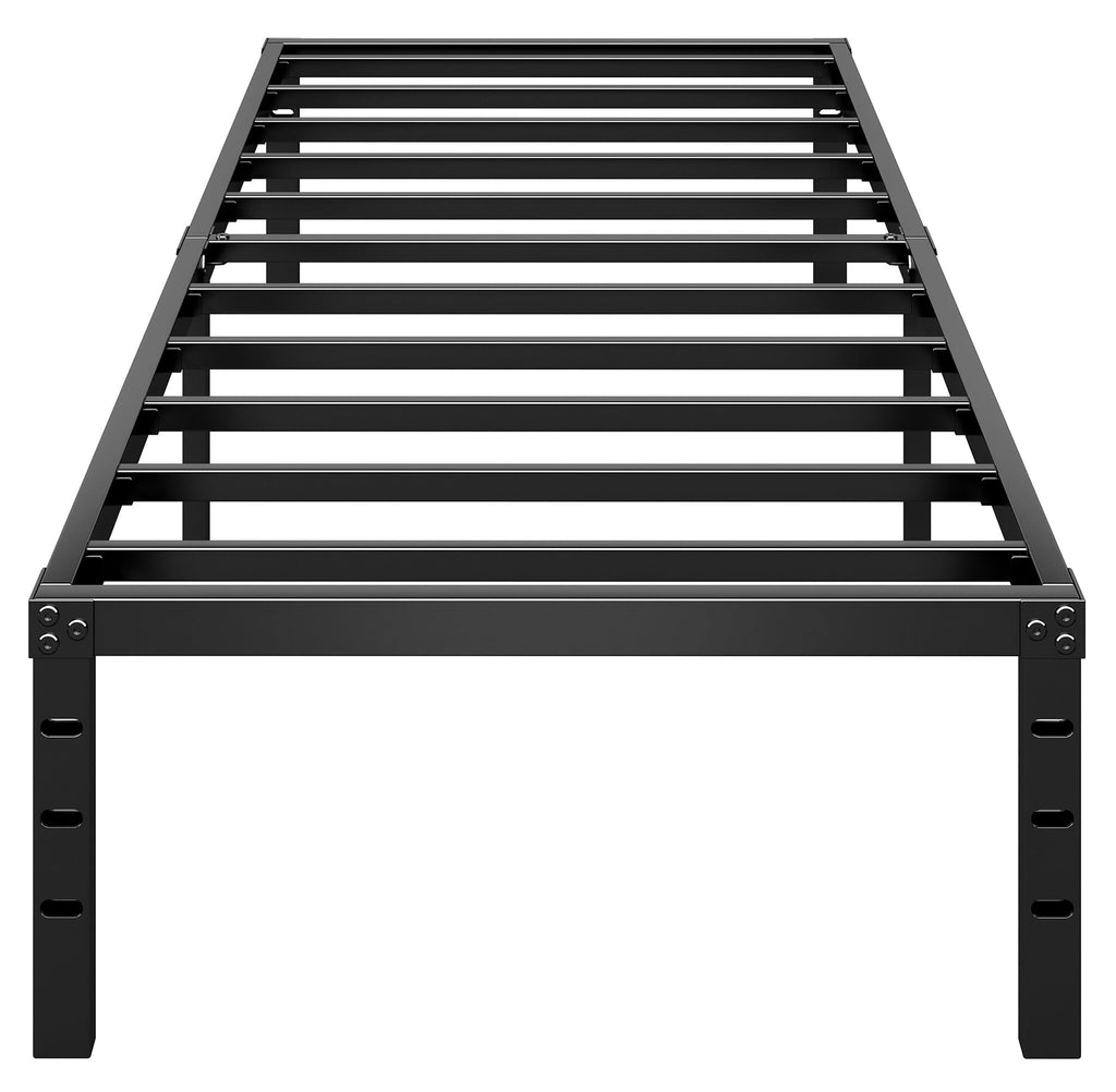 14 Inch Tall Black Metal Platform Twin Size Bed Frame L803