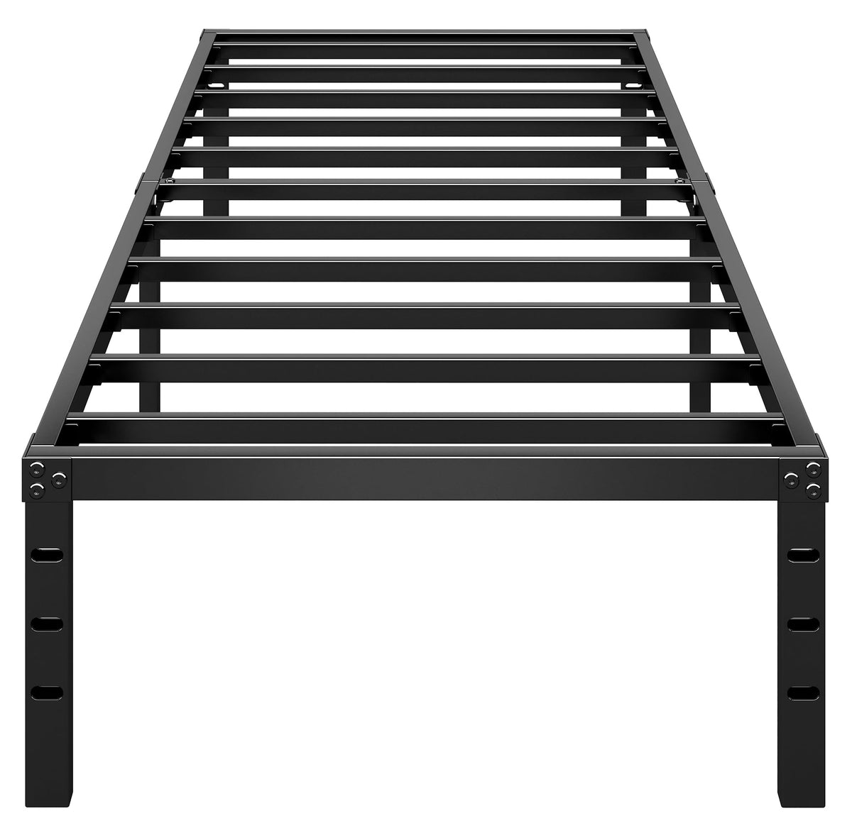 14 Inch Tall Black Metal Platform Twin Size Bed Frame L803