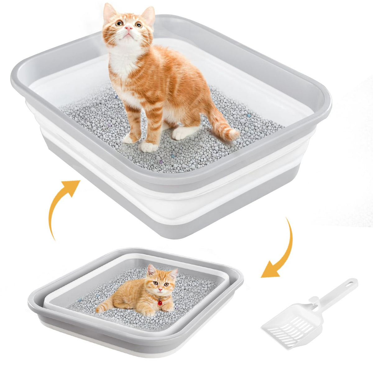 Collapsible Open Cat Litter Box N517408