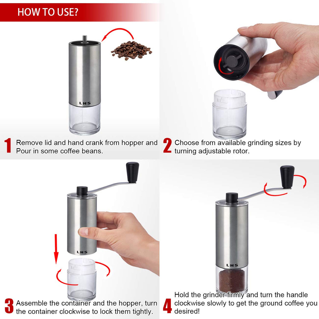 Coffee Grinder Stainless Steel Ceramic Conical Burr E800146