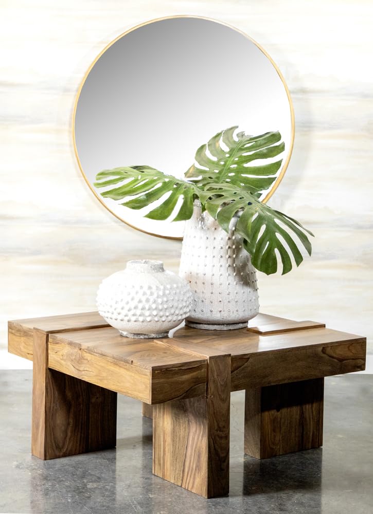 Sheesham Wood Square Coffee Table with Wooden Legs H909