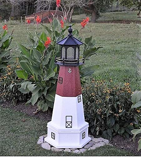 Solar-Powered LED Lighthouse with Base Y975686