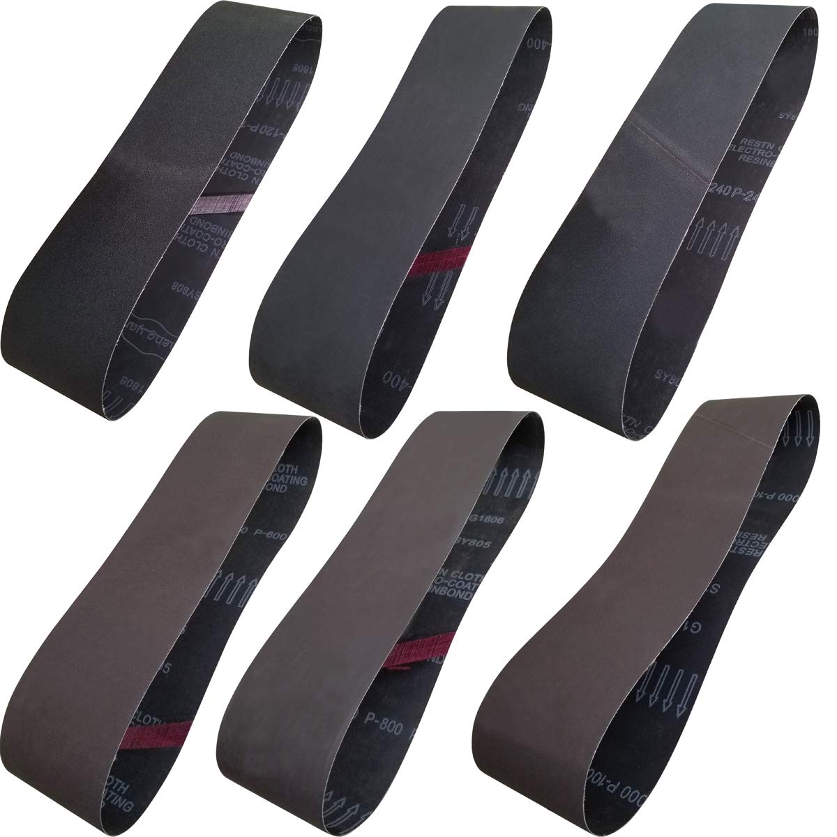4 x 36 Inch Silicon Carbide Sanding Belts 6 Pack Y2012