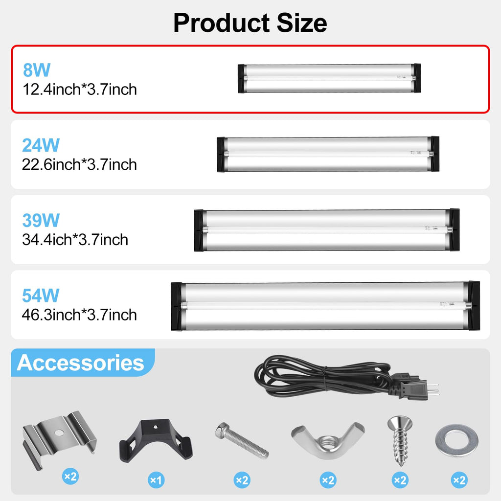 8W 10.0 UVB Reptile Light Fixture Combo Kit 12inch Y80573