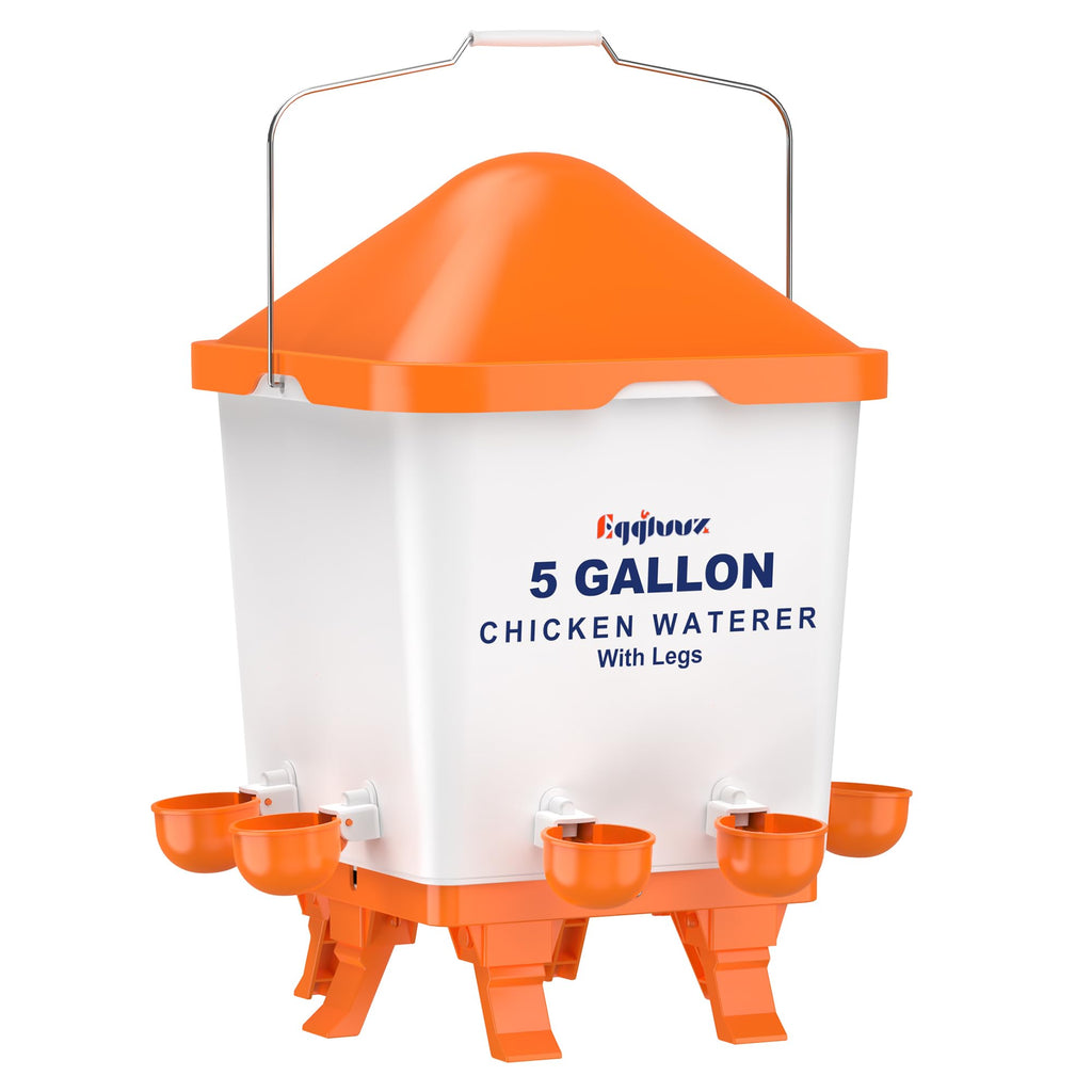 5 Gallons Chicken Waterer Bucket with Cups and Adjustable Legs J929