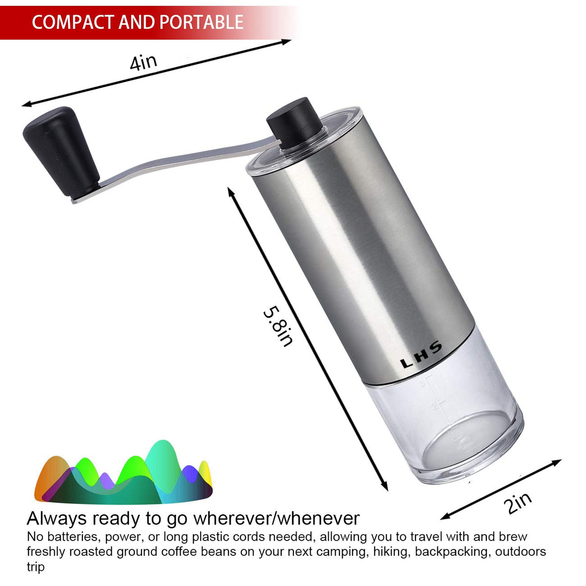 Coffee Grinder Stainless Steel Ceramic Conical Burr E800146