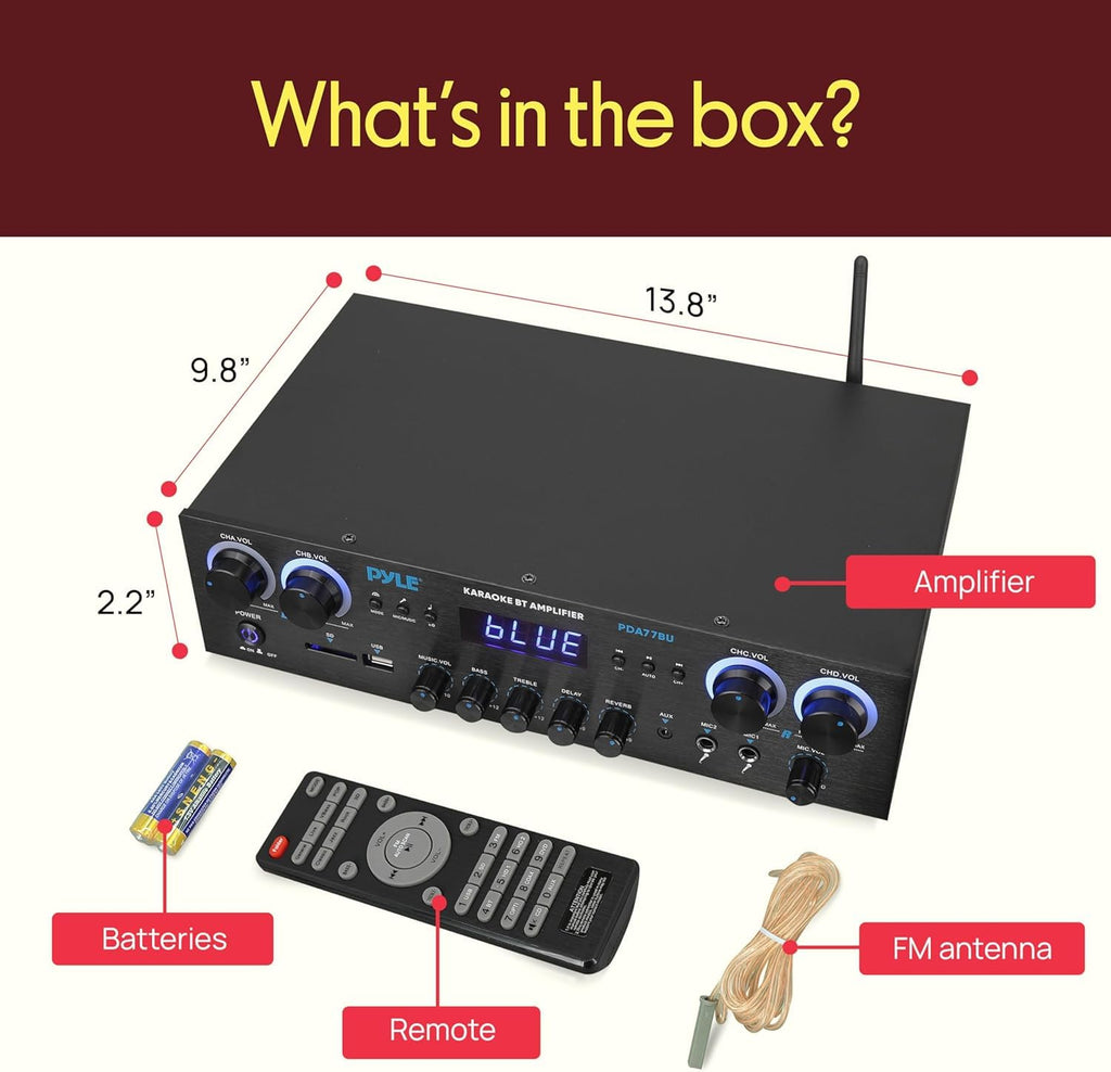 4 Channel 800 Watt Bluetooth Stereo Receiver E20793