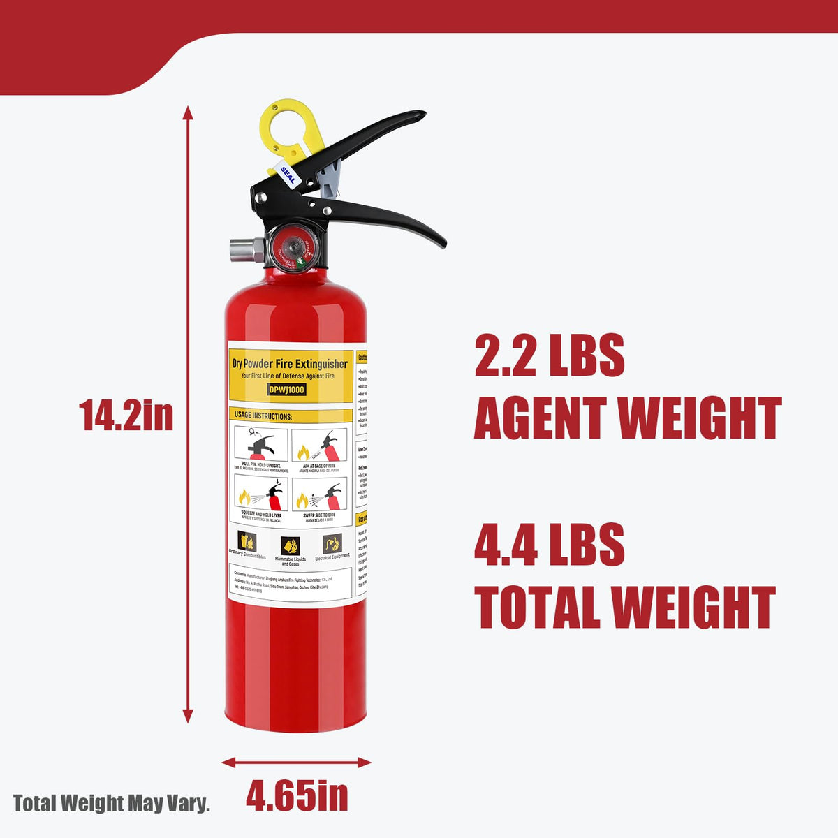 2.5 lb ABC Dry Chemical Fire Extinguishers F506