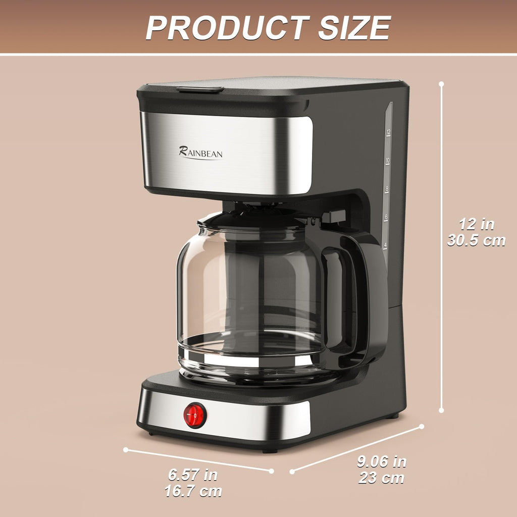 12-Cup Drip Coffee Maker with Glass Carafe Q496