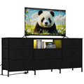 Black 8 Drawer TV Stand Dresser with Steel Frame H98567