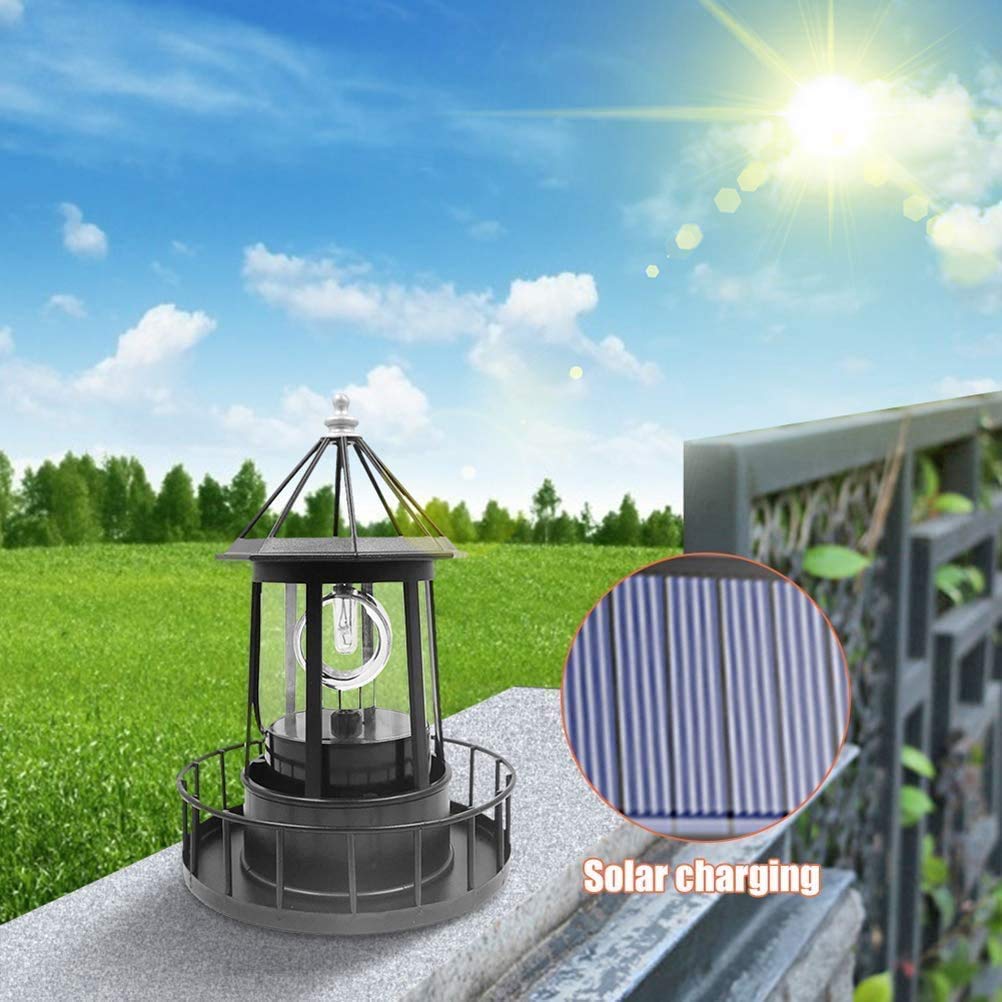 Black Waterproof Solar Outdoor Hanging Lighthouse Lamp X84522