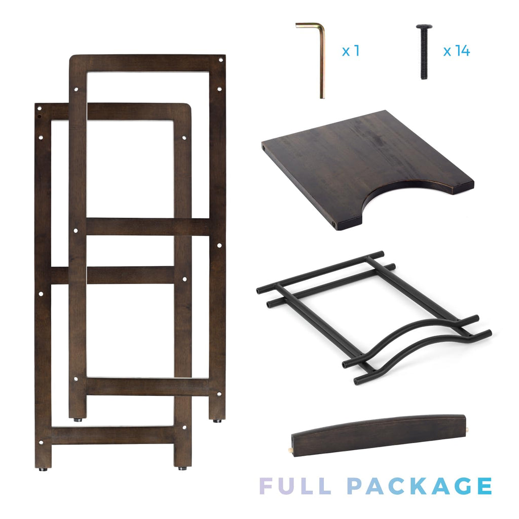5 Gallon Water Jug Holder with Top Shelves, 3-Tiers Solid Wood Water Dispenser Stand G503461