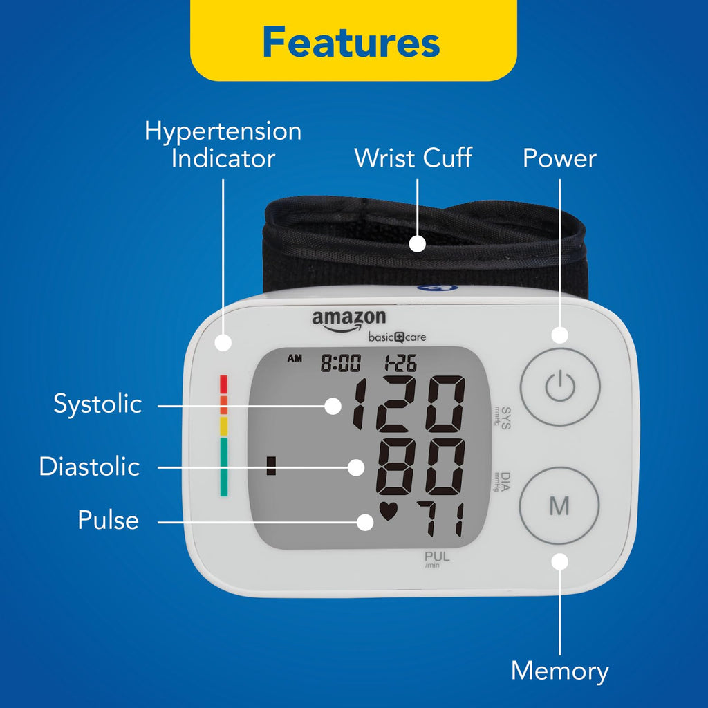Wrist Blood Pressure Monitor with Large Display A125