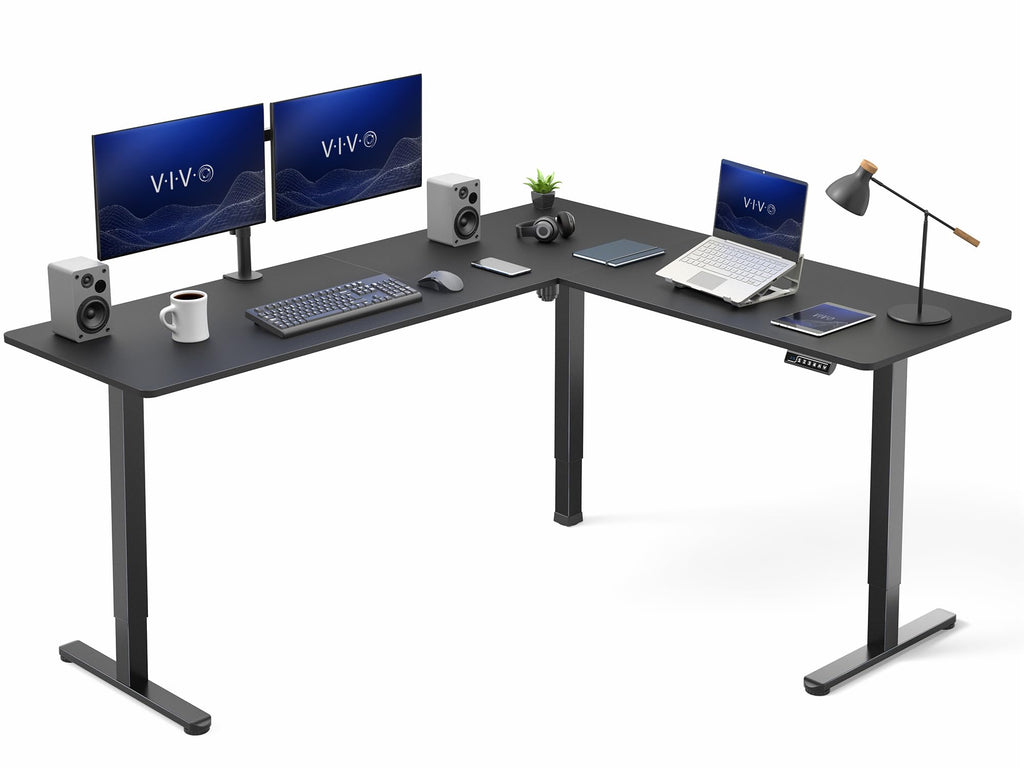 Black 75 x 63 in Corner Standing Desk K76686