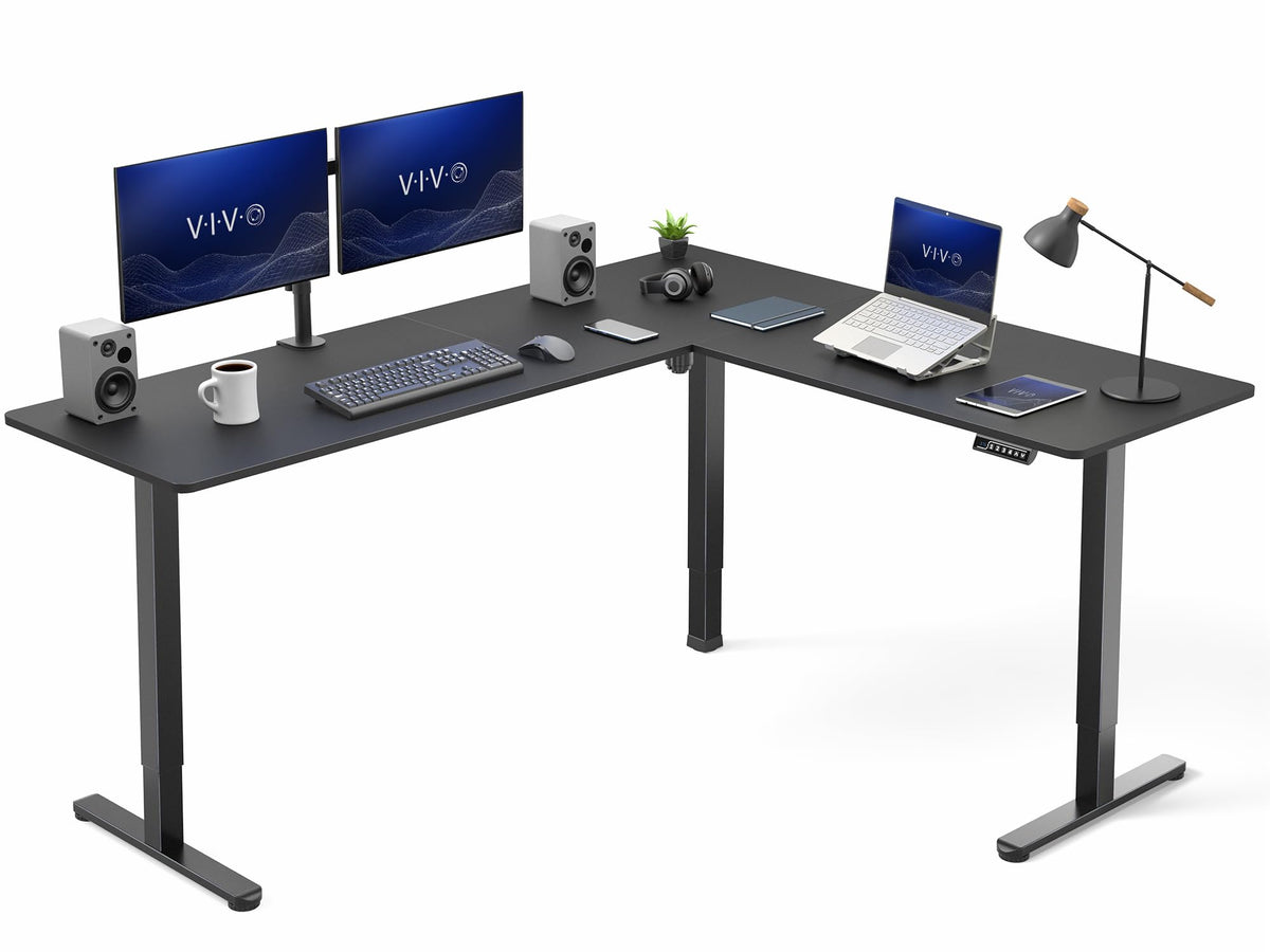 Black 75 x 63 in Corner Standing Desk K76686