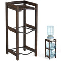 5 Gallon Water Jug Holder with Top Shelves, 3-Tiers Solid Wood Water Dispenser Stand G503461