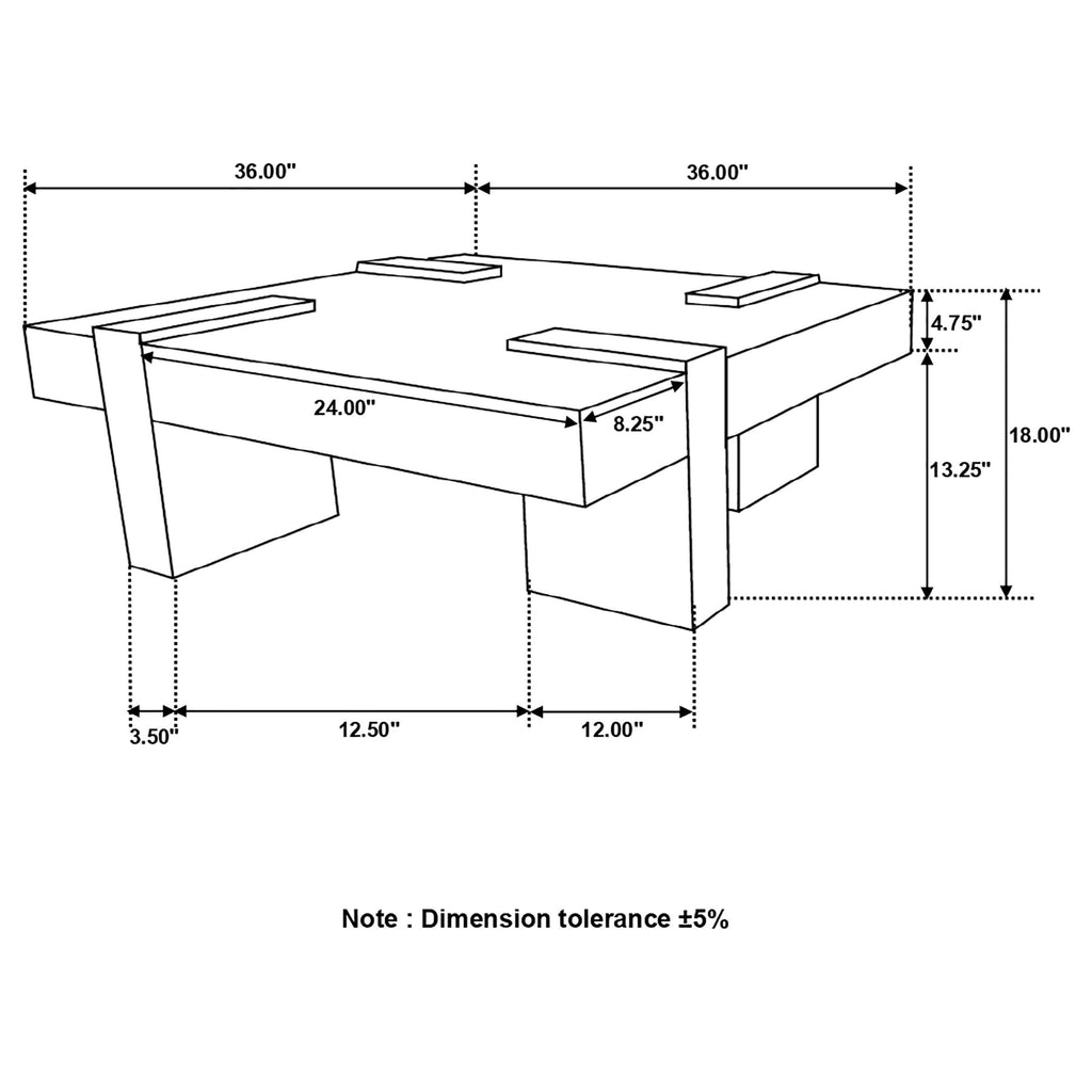 Sheesham Wood Square Coffee Table with Wooden Legs H909