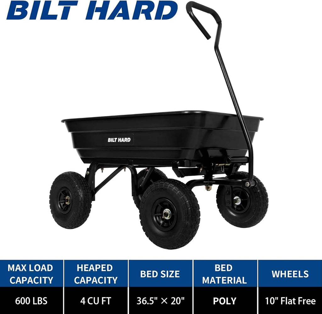 Poly Garden Dump Cart 600 lbs 4 Cu Ft G882