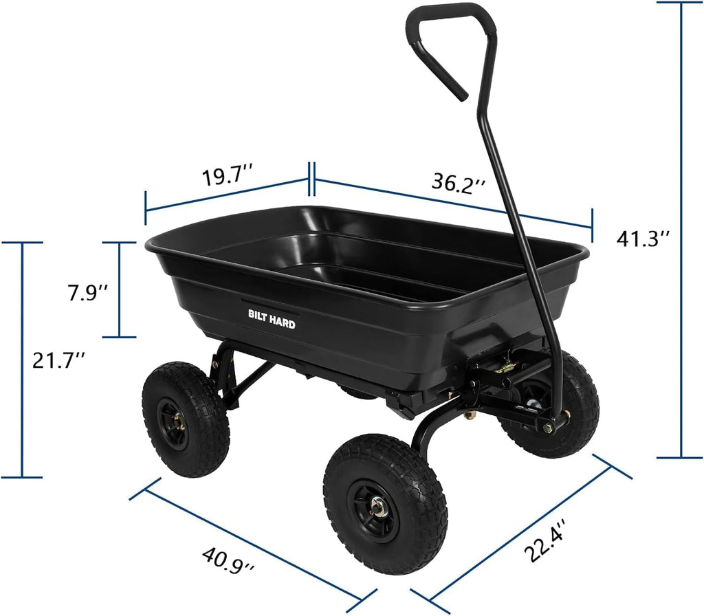 Poly Garden Dump Cart 600 lbs 4 Cu Ft G882