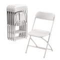 6 Pack White Plastic Folding Chair with Steel Frame A7628