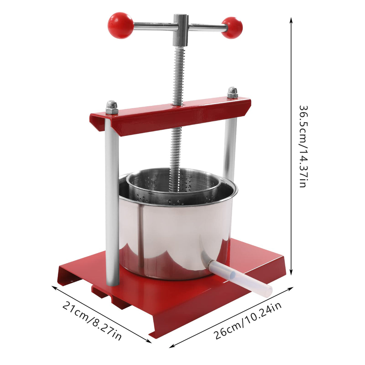 1.6 Gal Stainless Steel Manual Fruit Wine Press W733877