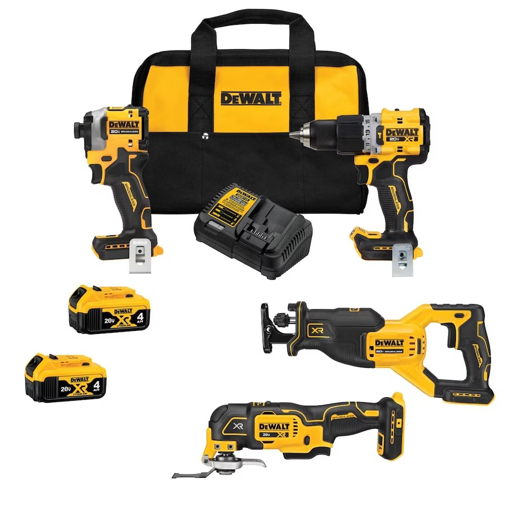 20V MAX Lithium-Ion Cordless Brushless 4 Tool Combo Kit U53556