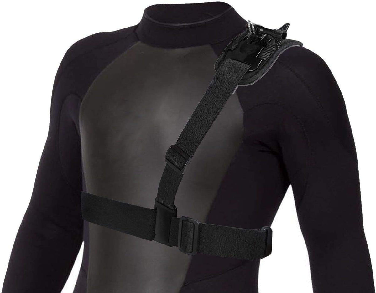 Adjustable Elastic Shoulder Strap Harness Black Gold H1156
