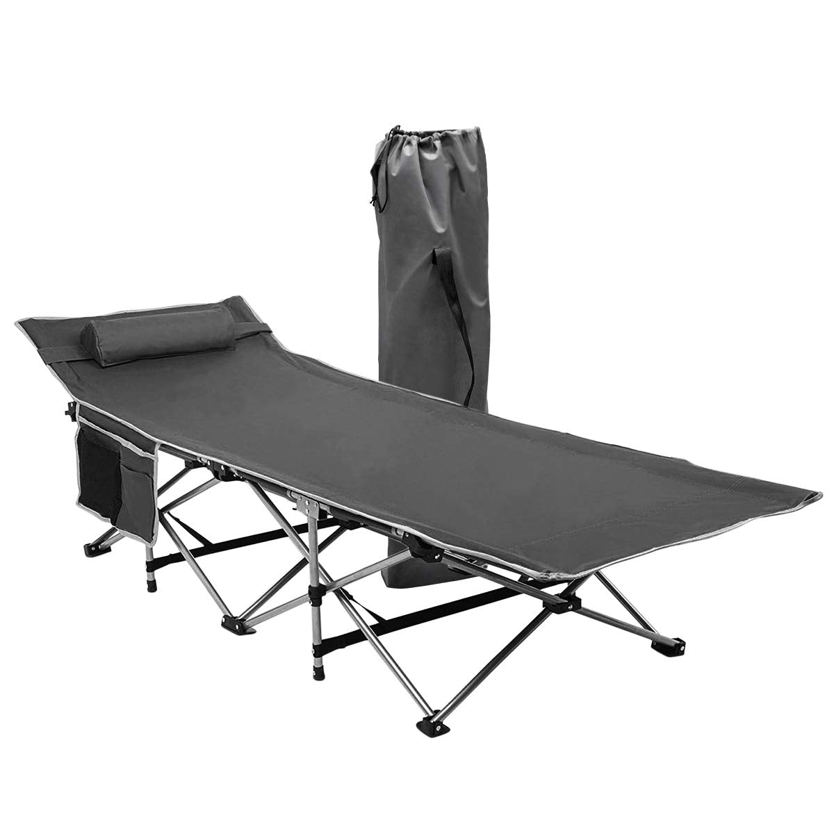 Folding Lightweight Portable Heavy Duty Travel Cot with Large Pocket H391214