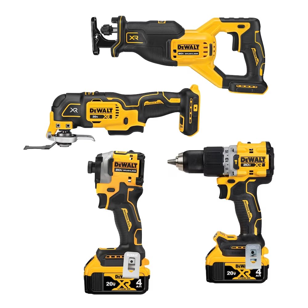 20V MAX Lithium-Ion Cordless Brushless 4 Tool Combo Kit U53556