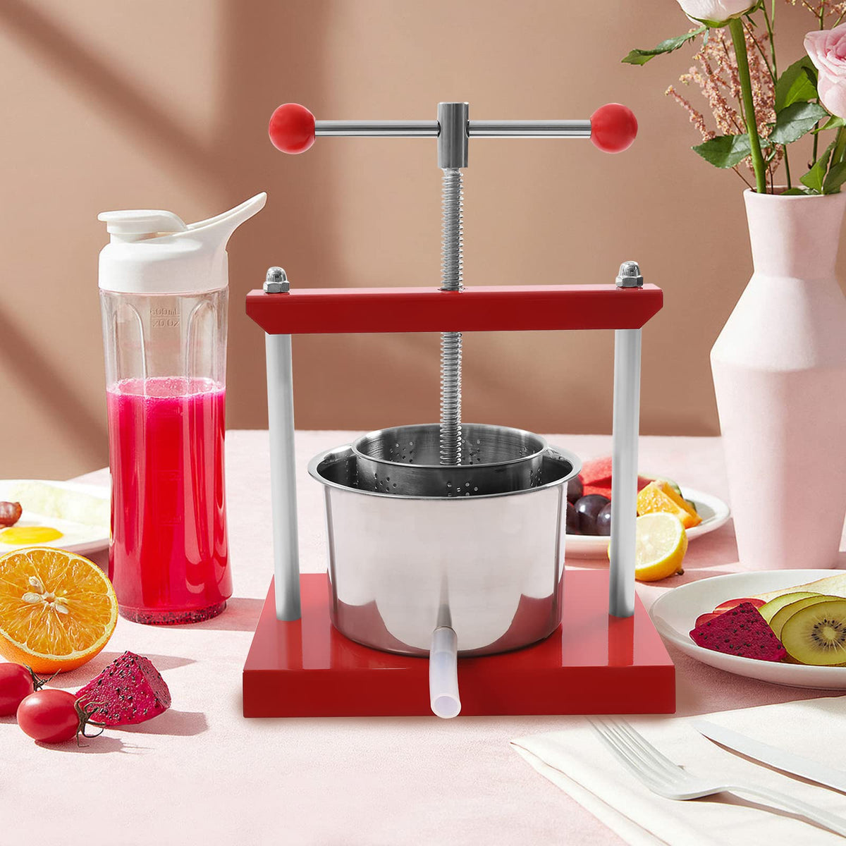 1.6 Gal Stainless Steel Manual Fruit Wine Press W733877