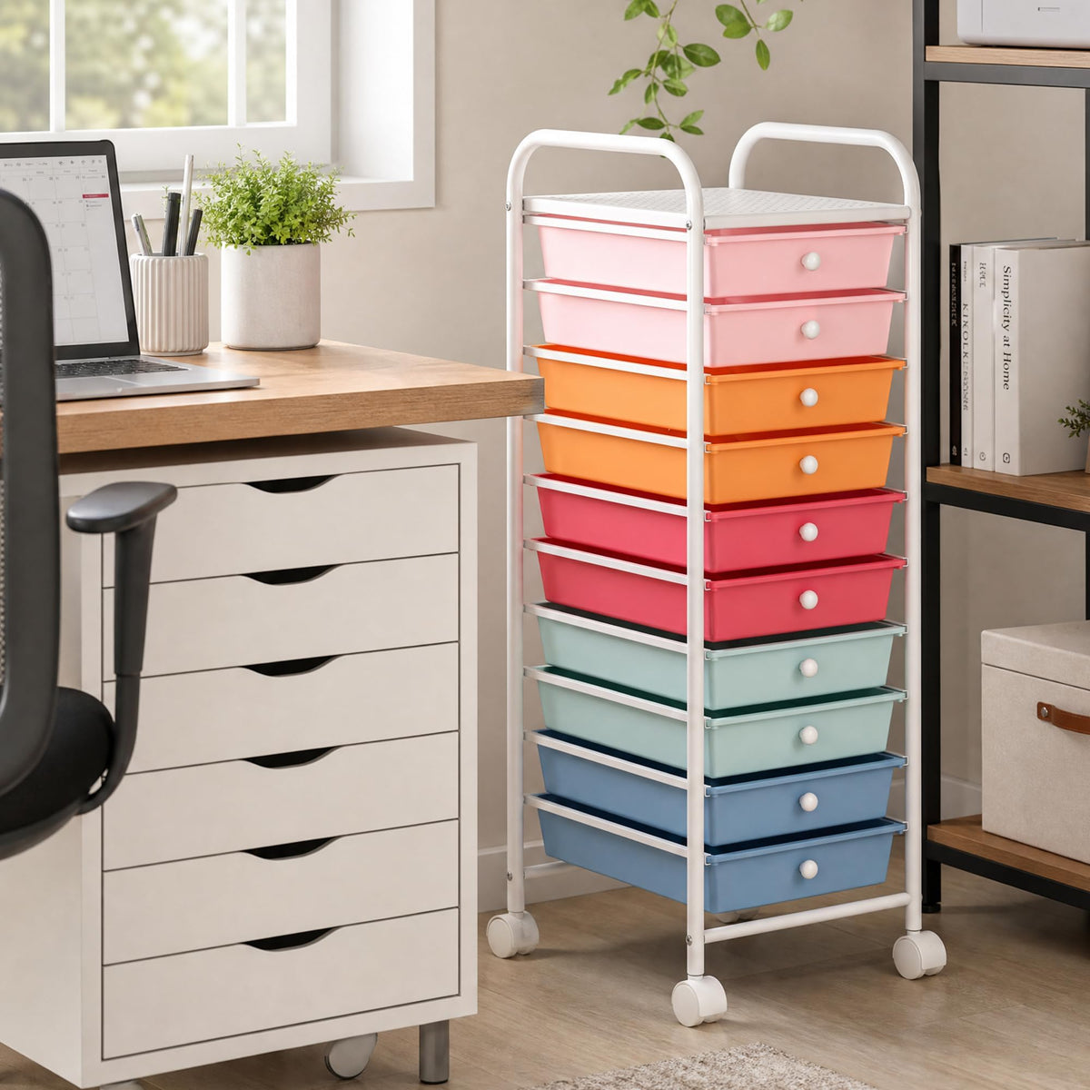 10 Drawers Rolling Storage Cart C583