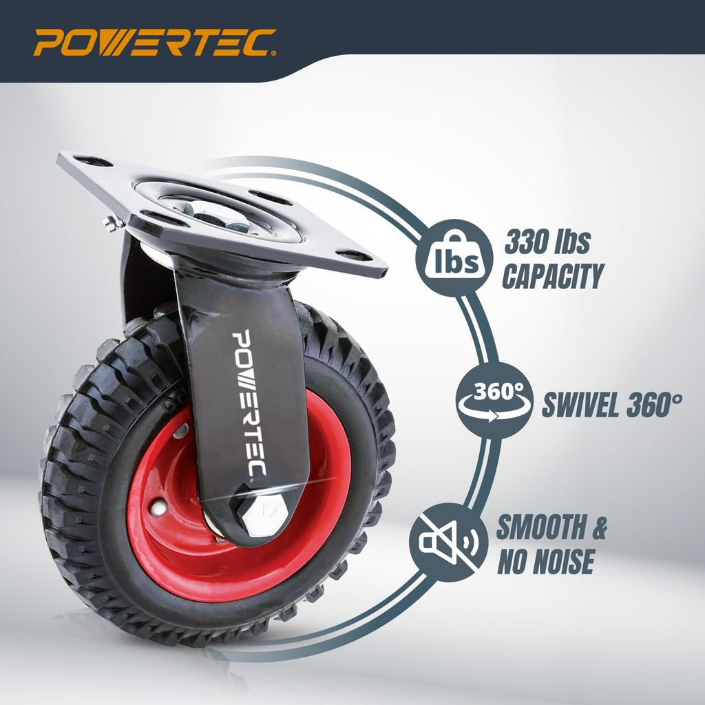 6 Inch Caster Wheels Set of 4 Heavy Duty Rubber X56803