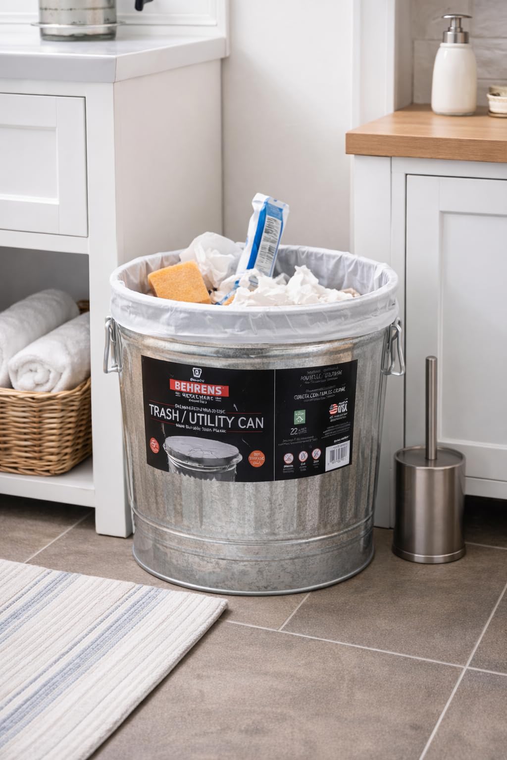 6 Gallon Galvanized Trash Can T2786