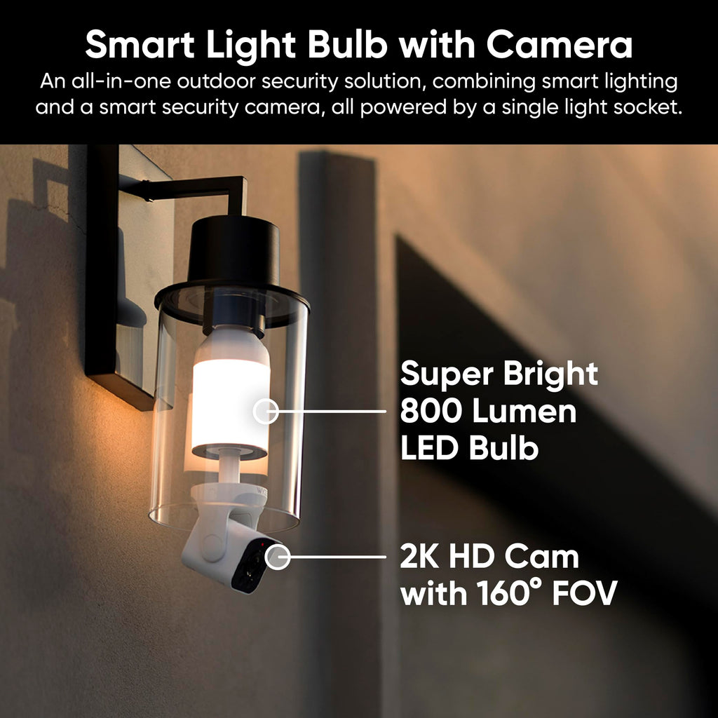 2K HD Smart Light Bulb Security Camera A396