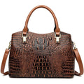 Crocodile Leather Satchel Handbag with Shoulder Strap R340