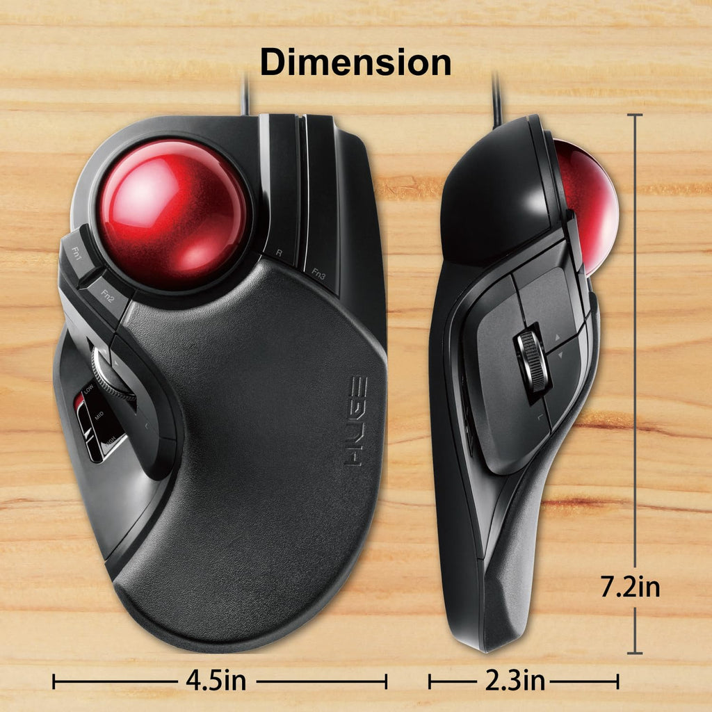 Wired Finger-Operated Trackball Mouse V1259
