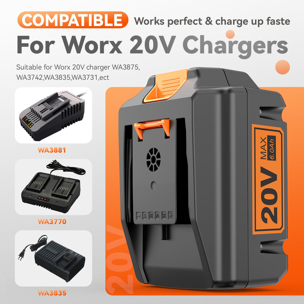 20V Lithium ion Battery 6.0Ah 2 Pack Z362