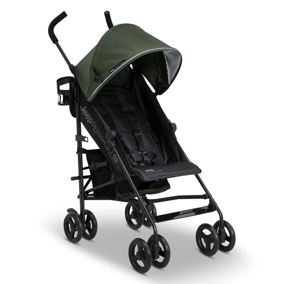 Lightweight Travel Stroller with Compact Fold, 3-Position Recline, Olive Green E6409