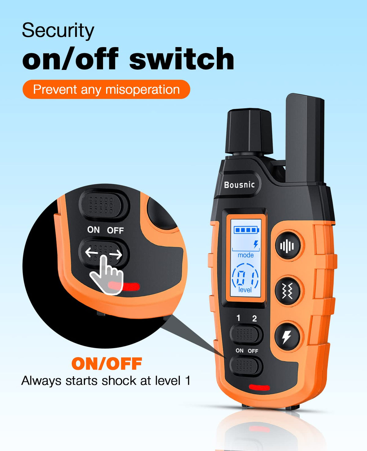 Rechargeable Waterproof Dog Training Collar with Remote V46534